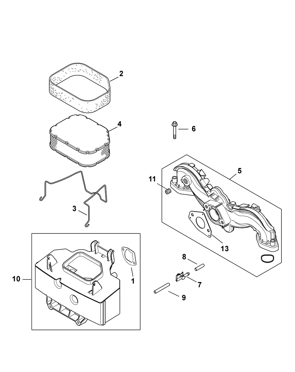 Kohler Sv715-3030 Air Intake And Filtration Diagram and Parts List for Z-FORCE48 (17BF3AGV-17BF3AGV010)(2012) Cub Cadet Lawn Tractor